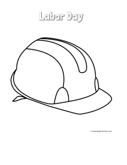 Labor day coloring page with a picture of a hard hat to color labour day labor day crafts coloring pictures for kids