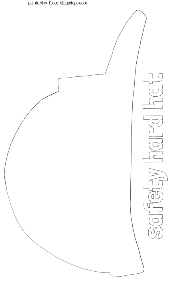 Hard hat outline drawing template