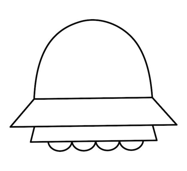 Premium vector vector black and white ufo illustration for children outline flying saucer icon isolated on white background space coloring page for kids