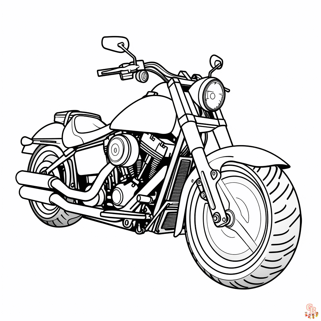 Printable harley davidson coloring pages free