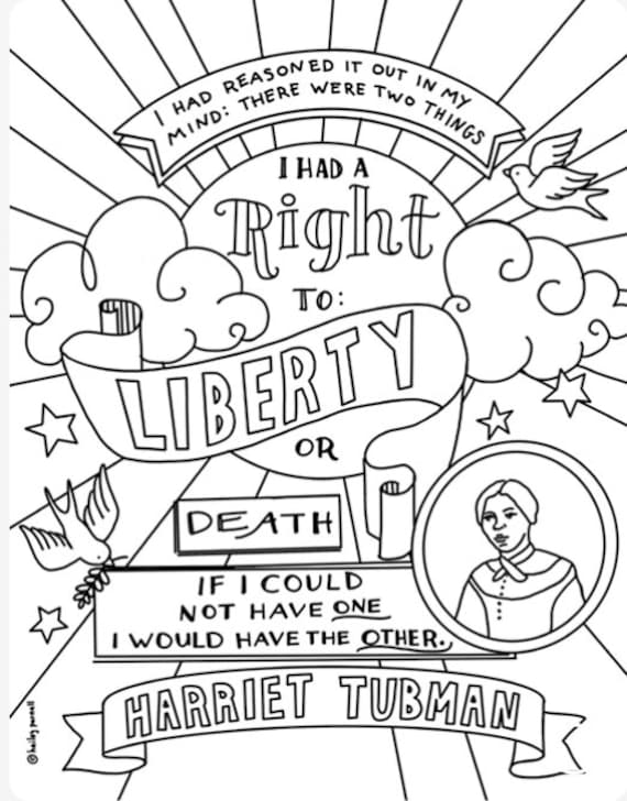 Harriet tubman coloring page black history coloring page