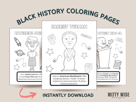 Black history coloring pages educational resources