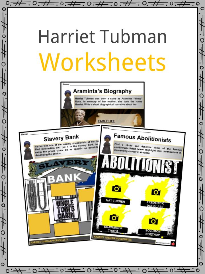 Harriet tubman facts worksheets information biography for kids