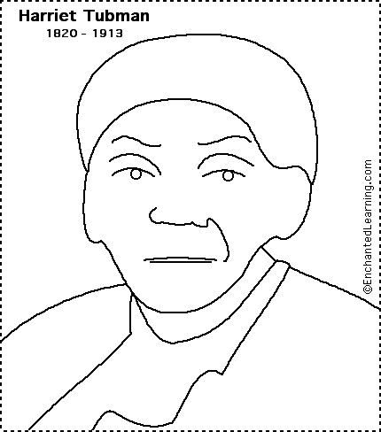 Harriet tubman printoutcoloring page