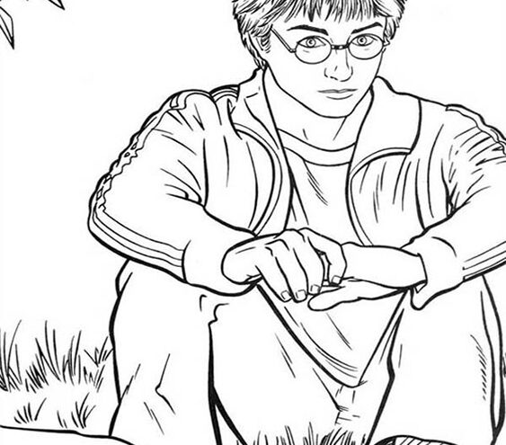 Free easy to print harry potter coloring pages