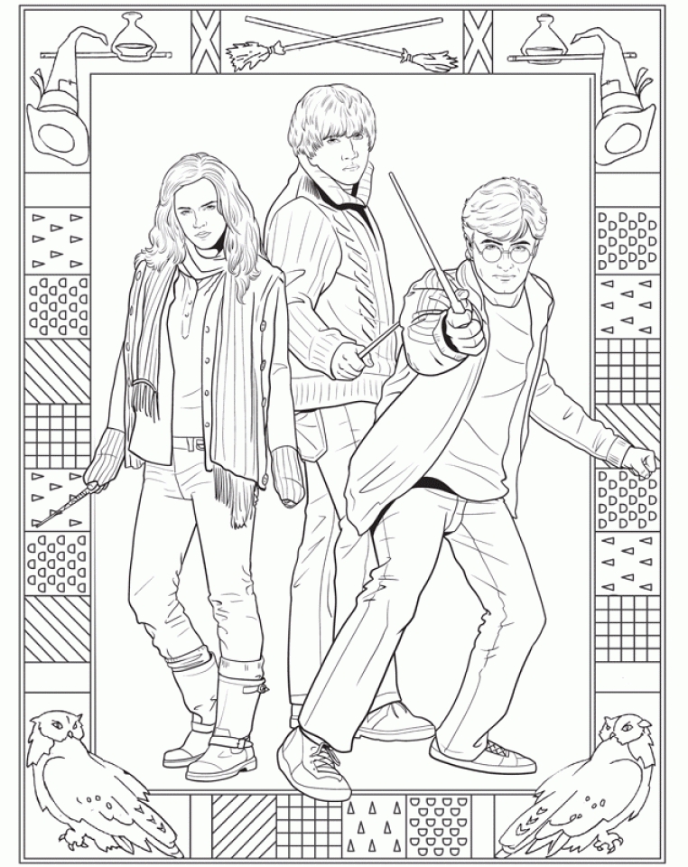 Free printable harry potter coloring pages