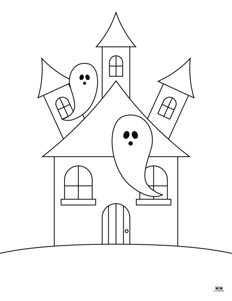 Haunted house coloring pages