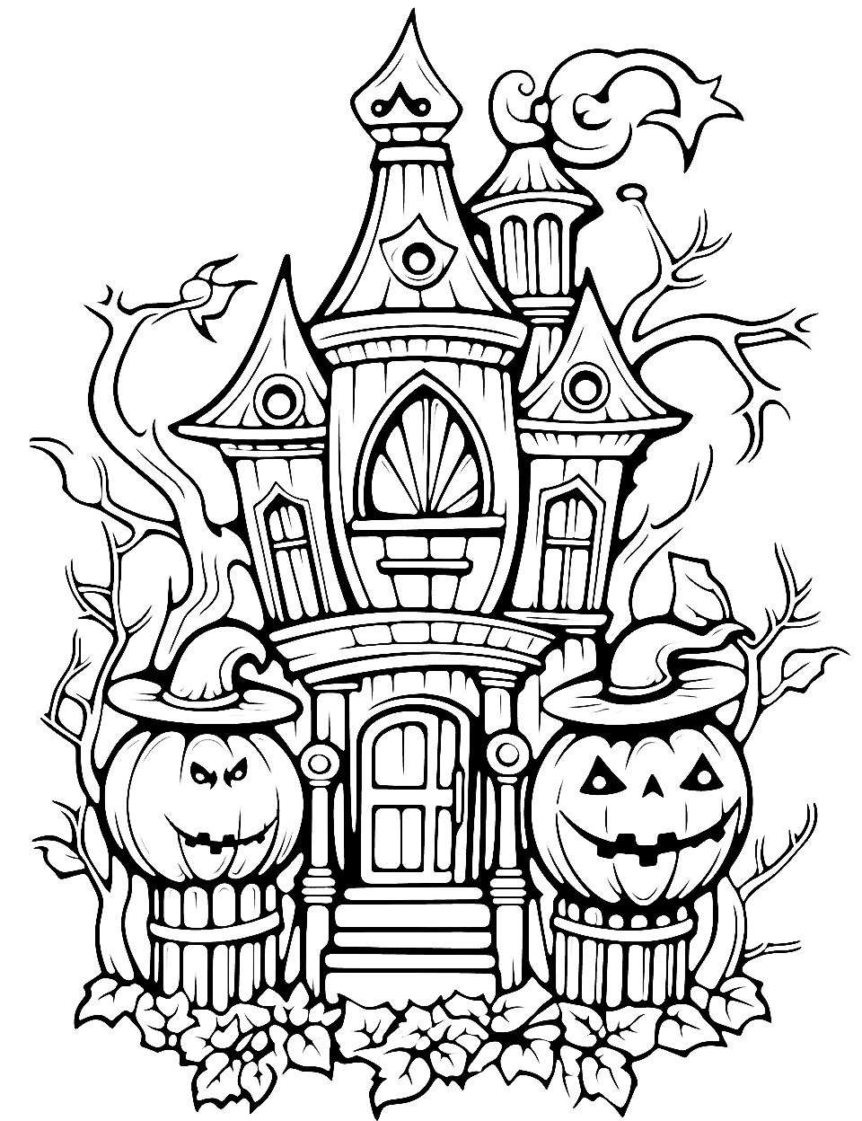 Halloween coloring pages free printable sheets