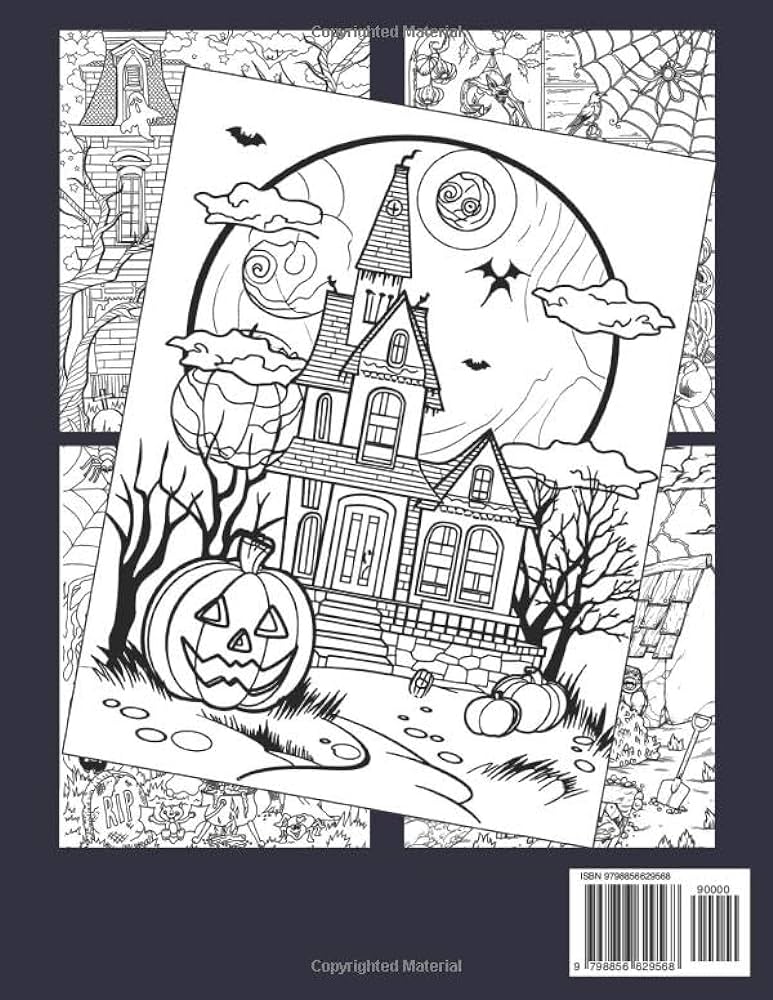 Haunted houses coloring book a sry and ghostly coloring pages with incredible illustrations for adults and teens to relax relieve stress rueben lderon books