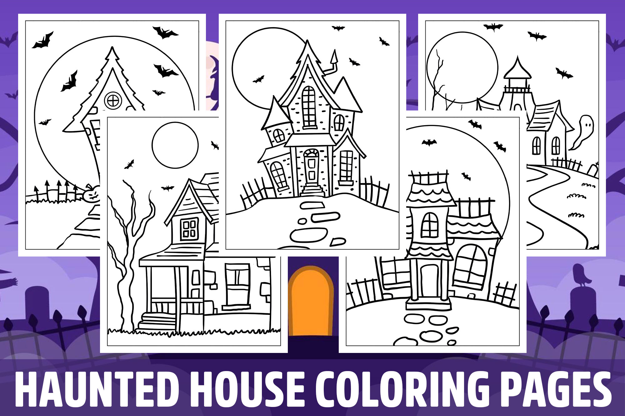 Haunted house coloring pages for kids girls boys teens birthday school activity made by teachers