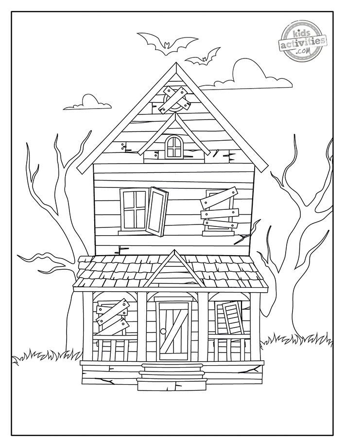 Spooky cute haunted house coloring pages kids activities blog