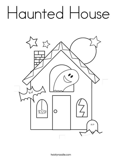 Haunted house coloring page