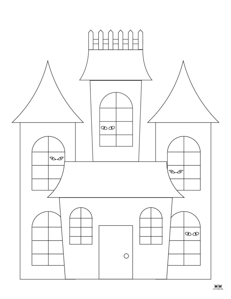 Haunted house coloring pages