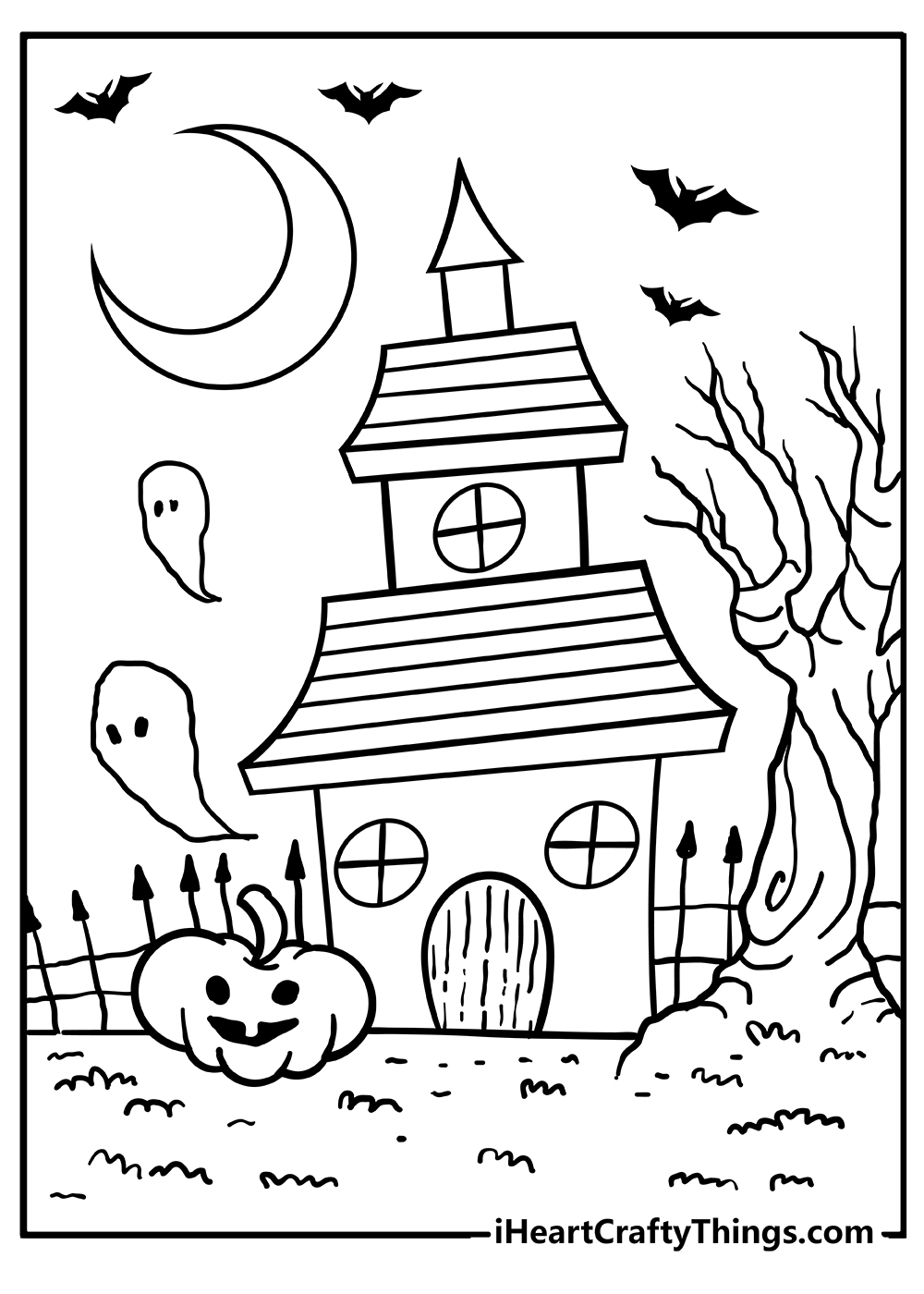 Haunted house coloring pages free printables