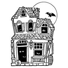 Top free printable haunted house coloring pages online