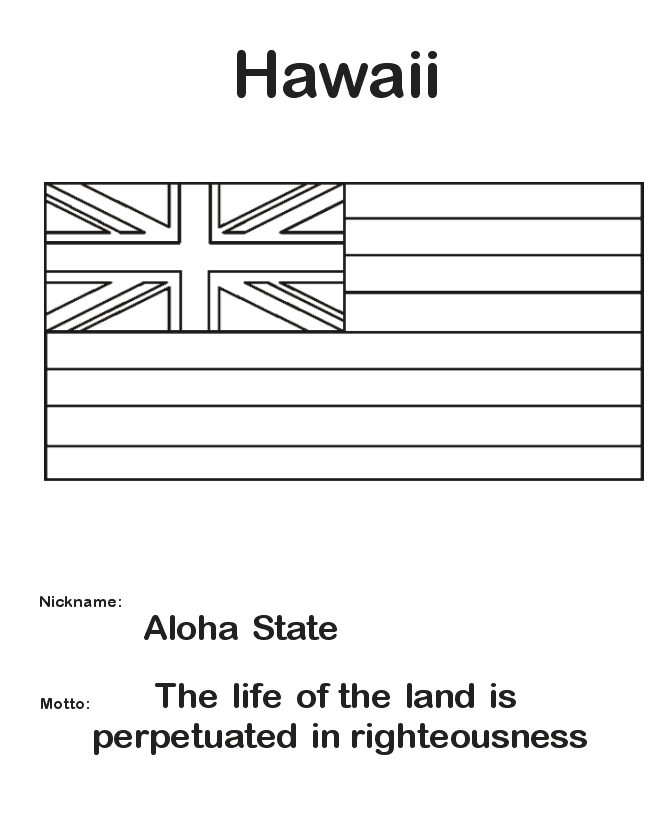 State of hawaii coloring pages