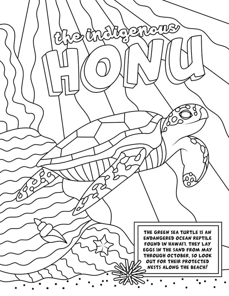 Da big hawaiian coloring book â