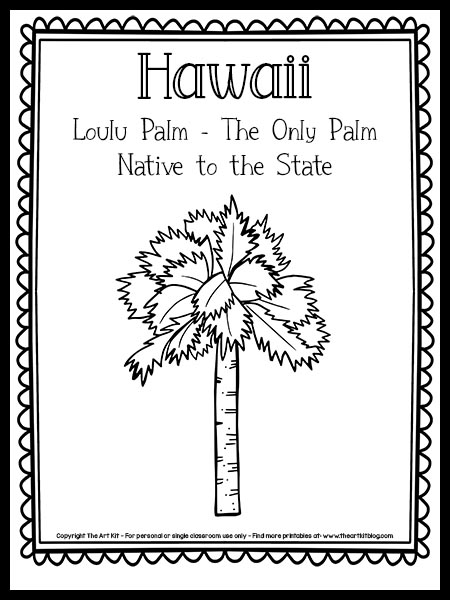 Hawaii loulu palm tree coloring page free printable â the art kit