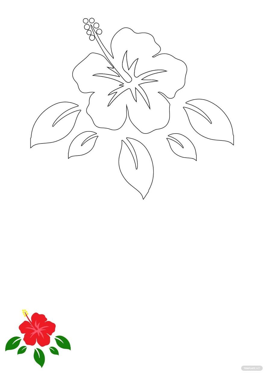 Free hawaii flower coloring page