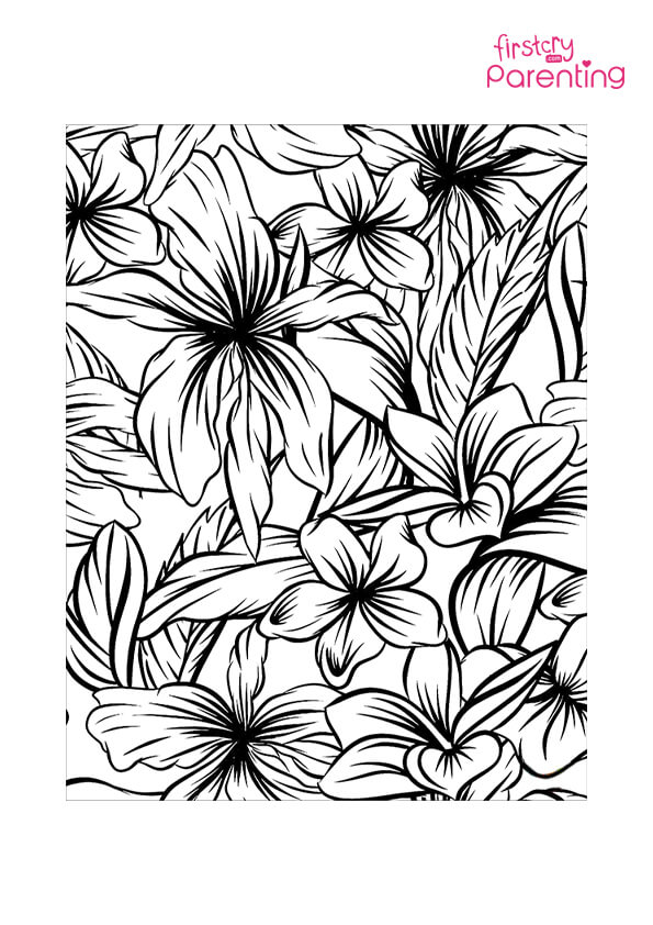 Easy printable hibiscus coloring pages for kids