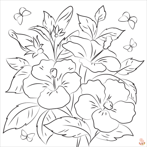 Discover the joy of coloring with hibiscus coloring pages