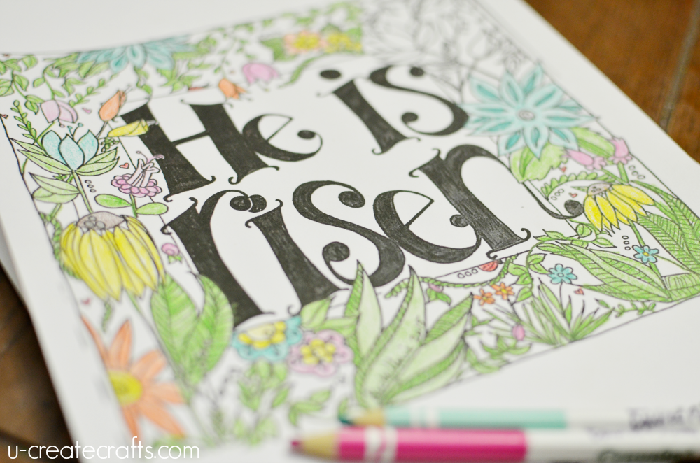 He is risen coloring page