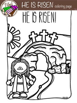 He is risen coloring page free by dsart tpt