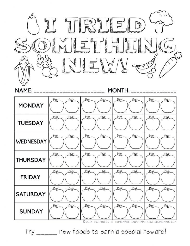 Printable healthy eating chart coloring pages