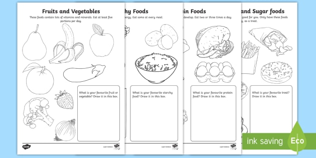 Healthy eating louring sheets teacher made