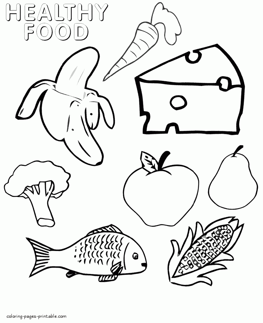 Free food coloring pages for children coloring