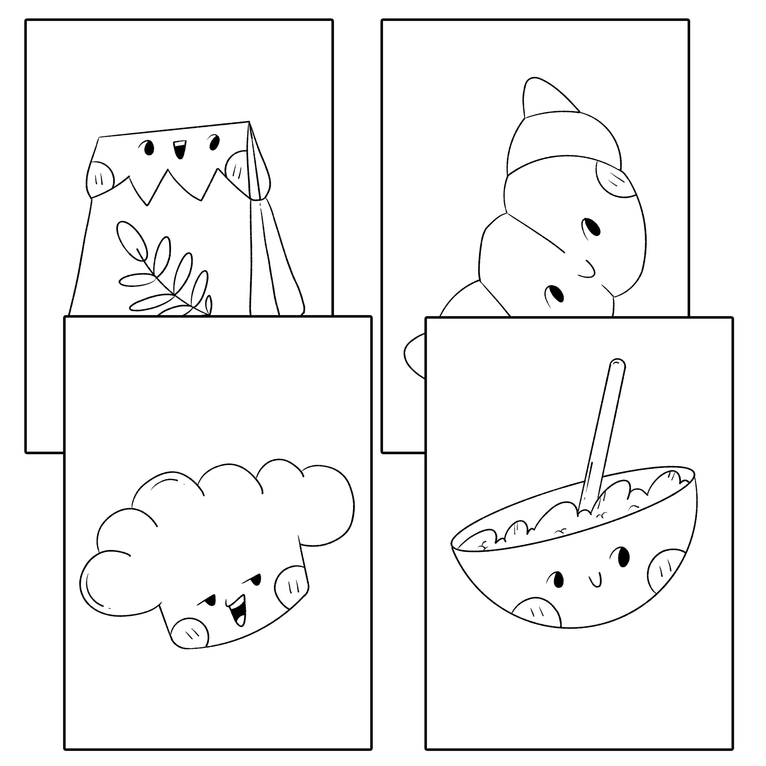 Cute bakery coloring pages worksheet activities kawaii baking food morning work made by teachers