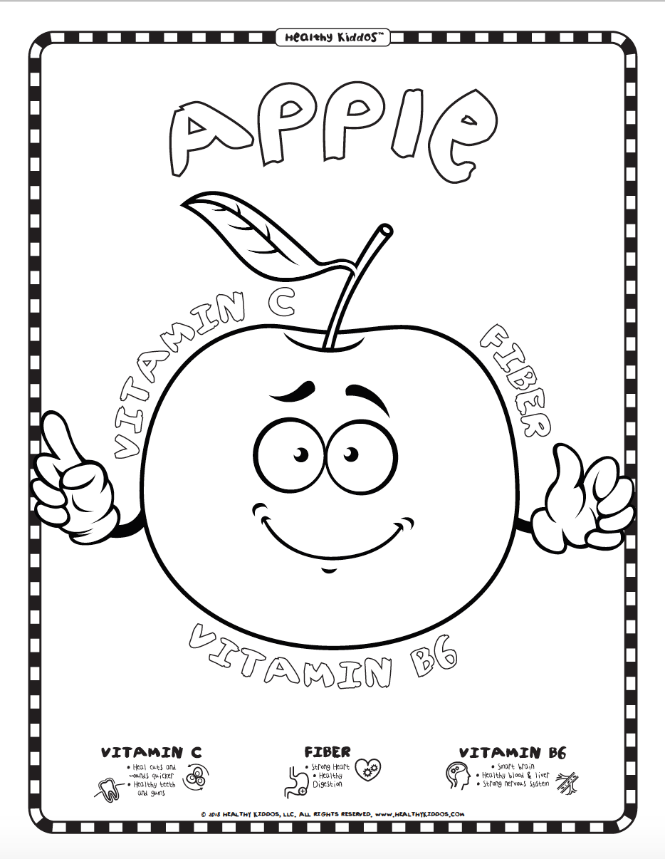 Digital healthy kiddosâ coloring pages