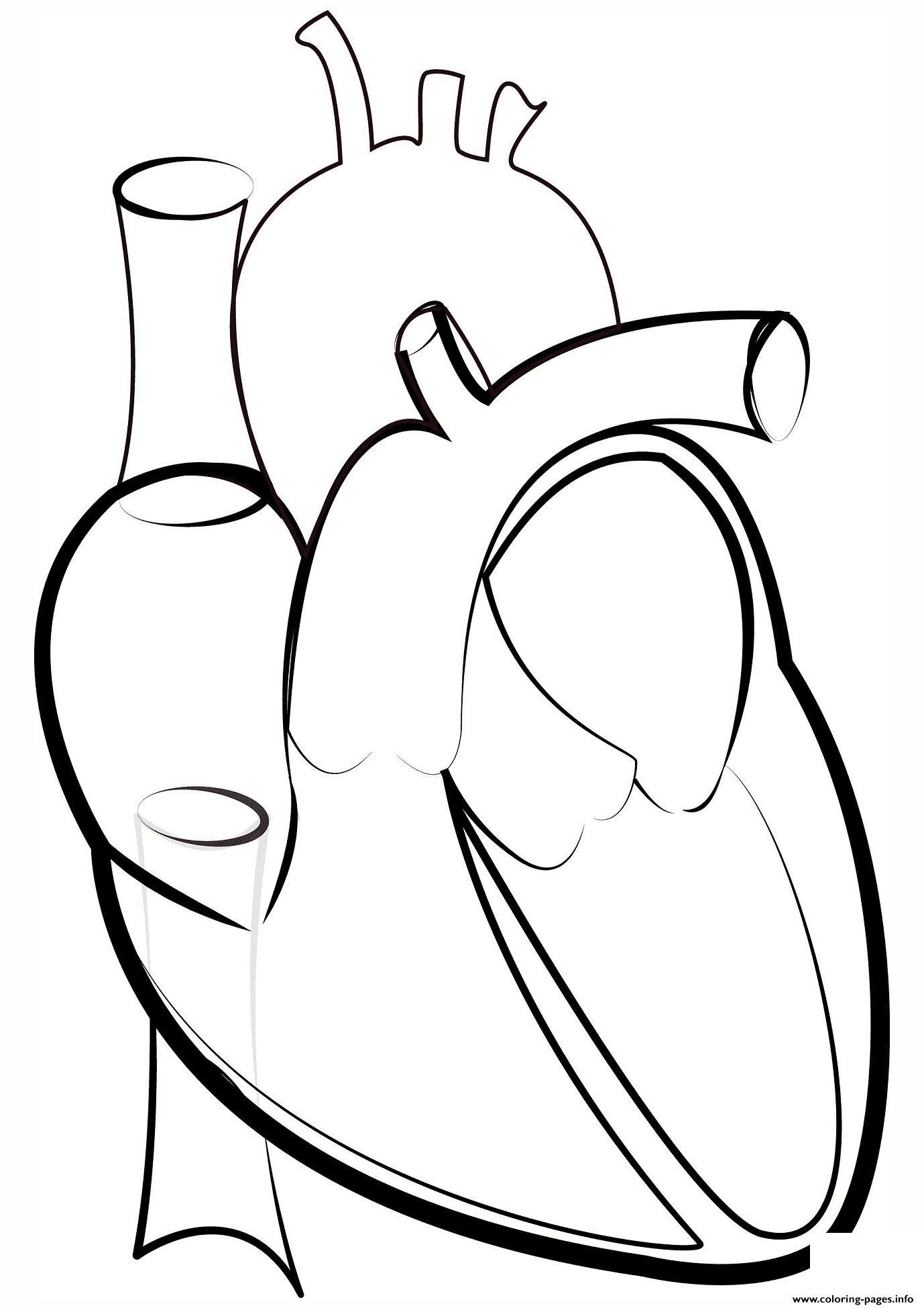 Heart outline coloring page printable