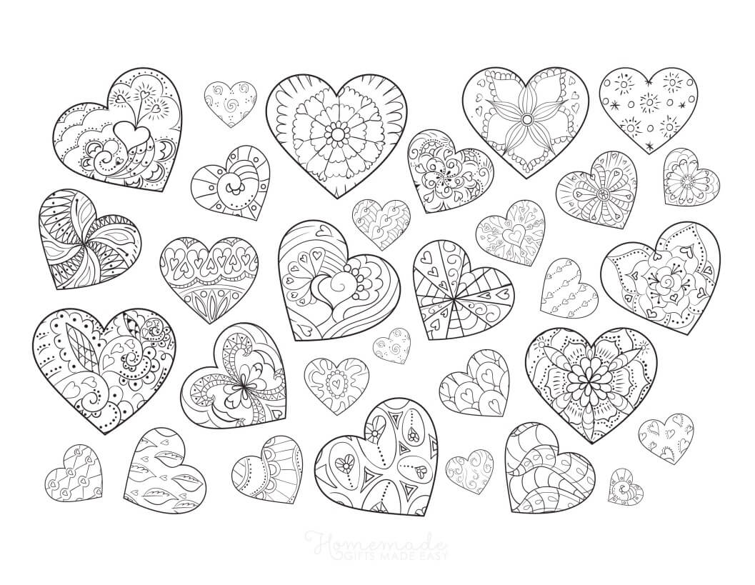 Printable heart coloring pages for adults