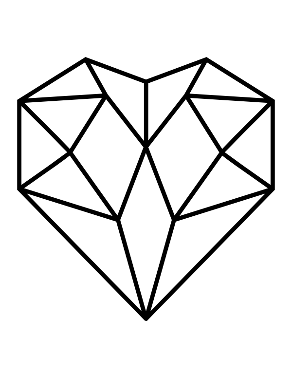 Printable geometric heart coloring page