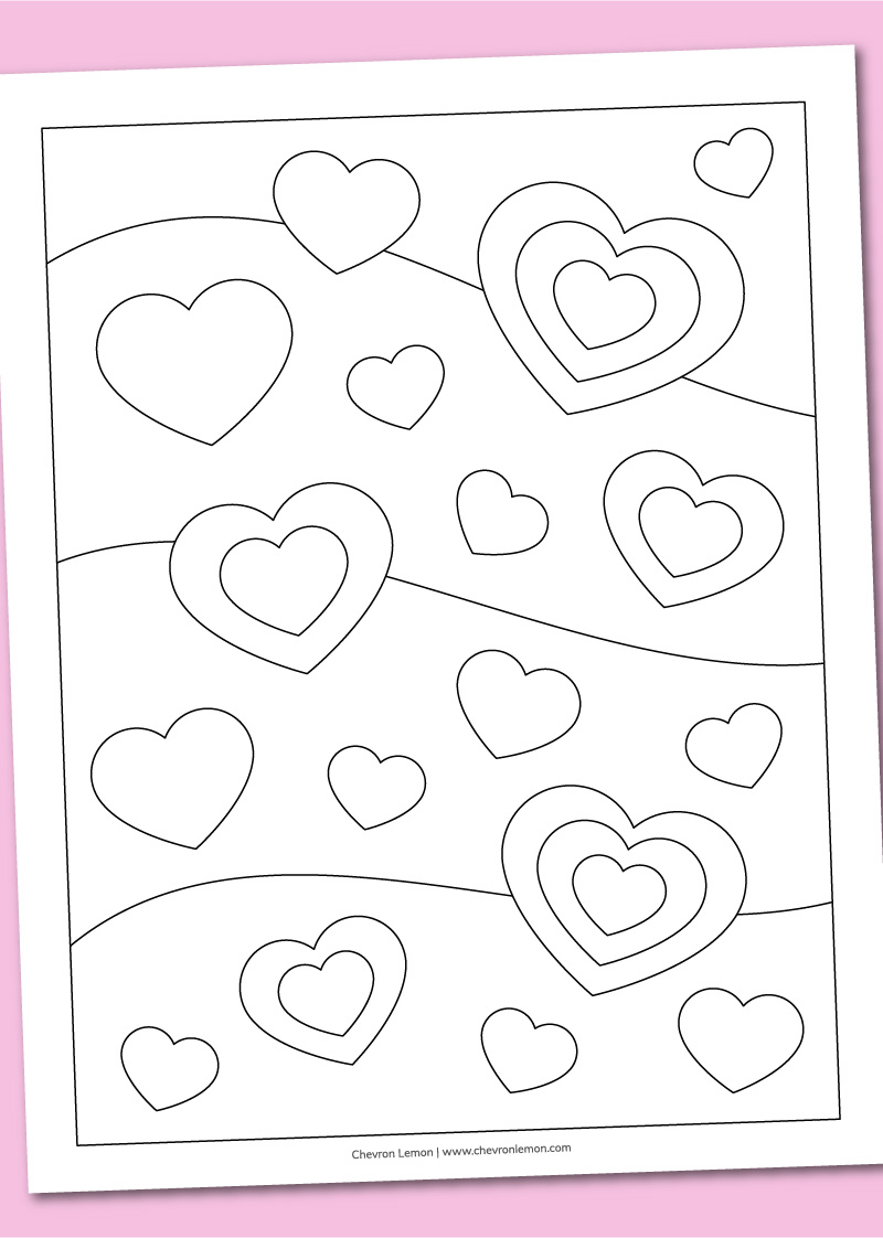 Printable heart coloring page