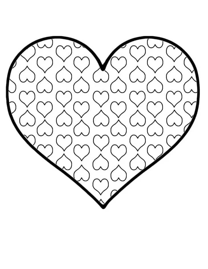 Free printable valentines day heart coloring page