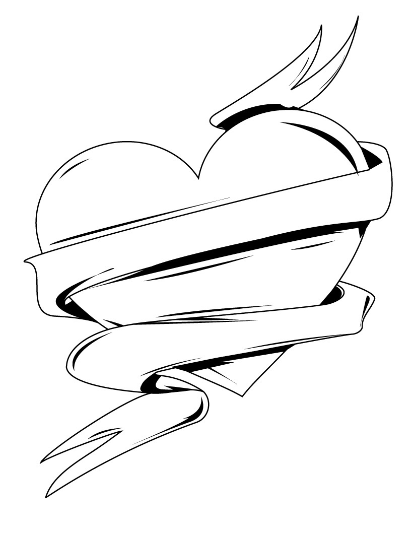 Free printable heart coloring pages for kids