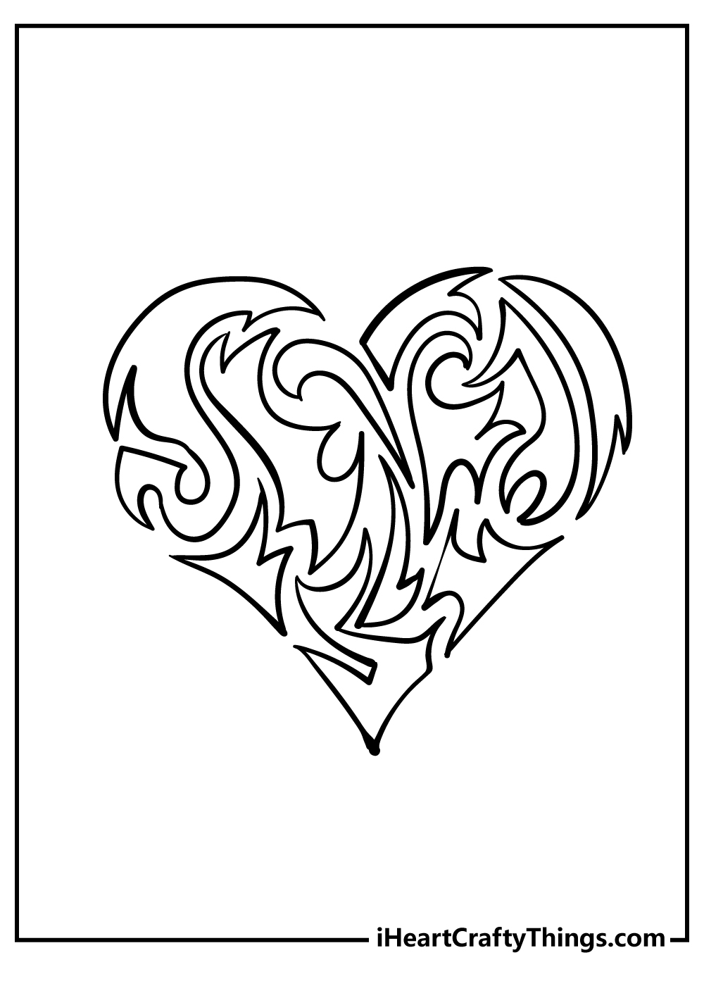 Heart coloring pages free printables