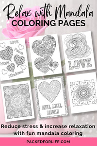 Oh my heart mandala adult coloring pages pages â packed for life