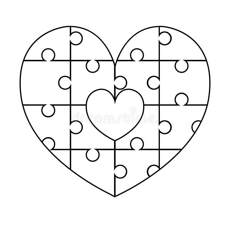 Puzzle heart icon vector st valentines day illustration sign love symbol stock vector