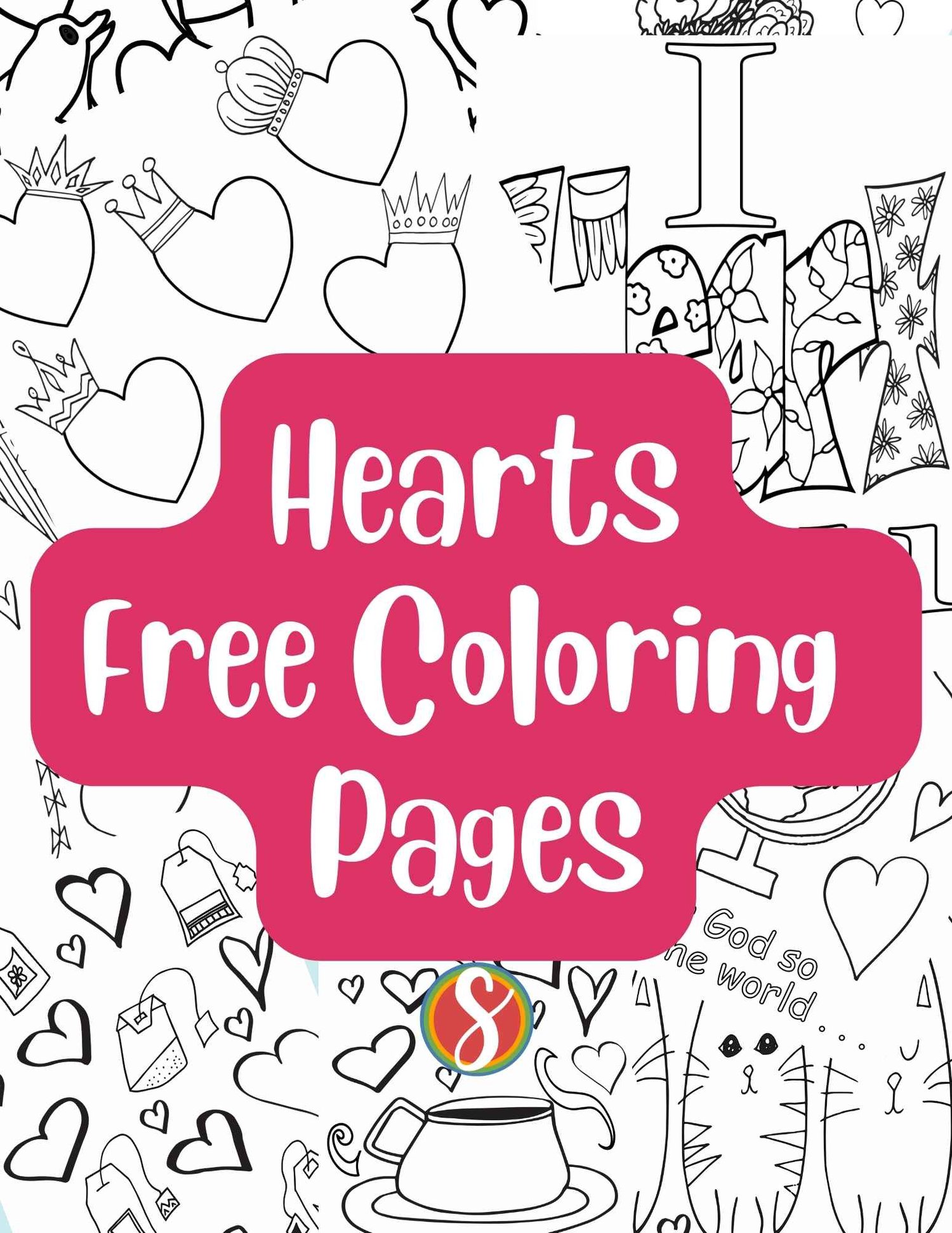 Free heart coloring pages â stevie doodles