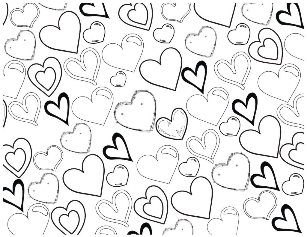 Printable heart coloring sheet