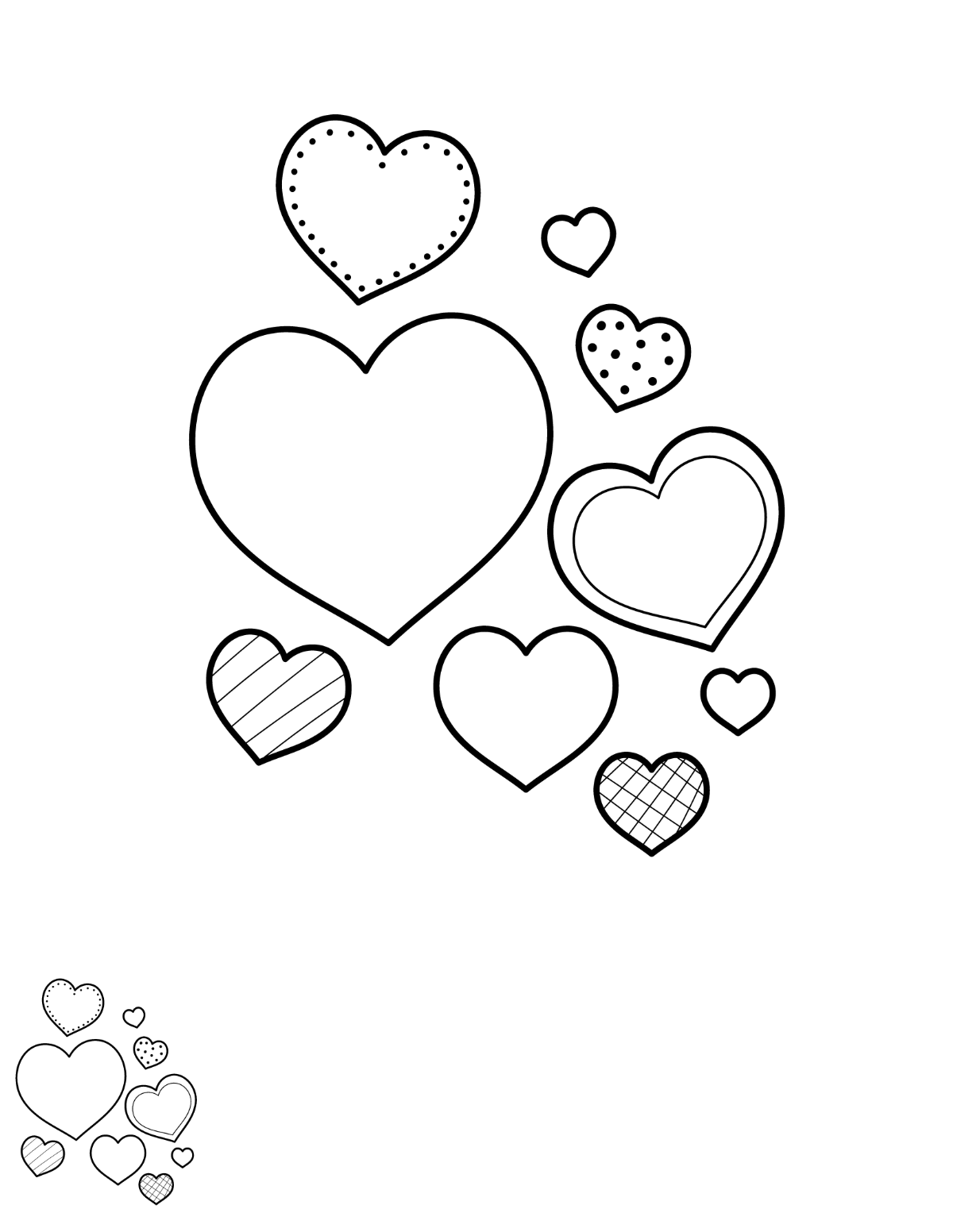 Free heart coloring page s examples