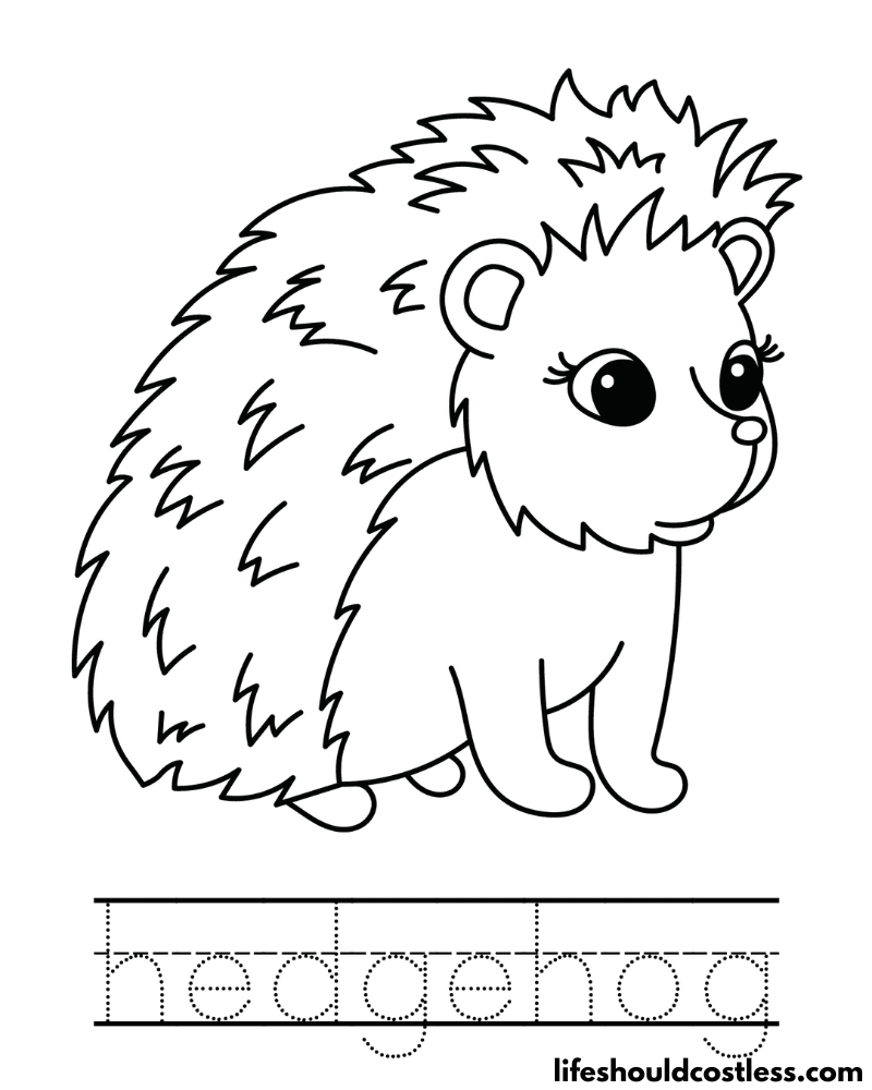 Hedgehog coloring pages free printable pdf templates