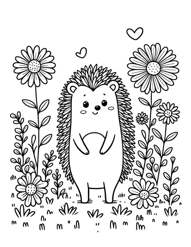 Free printable hedgehog coloring pages