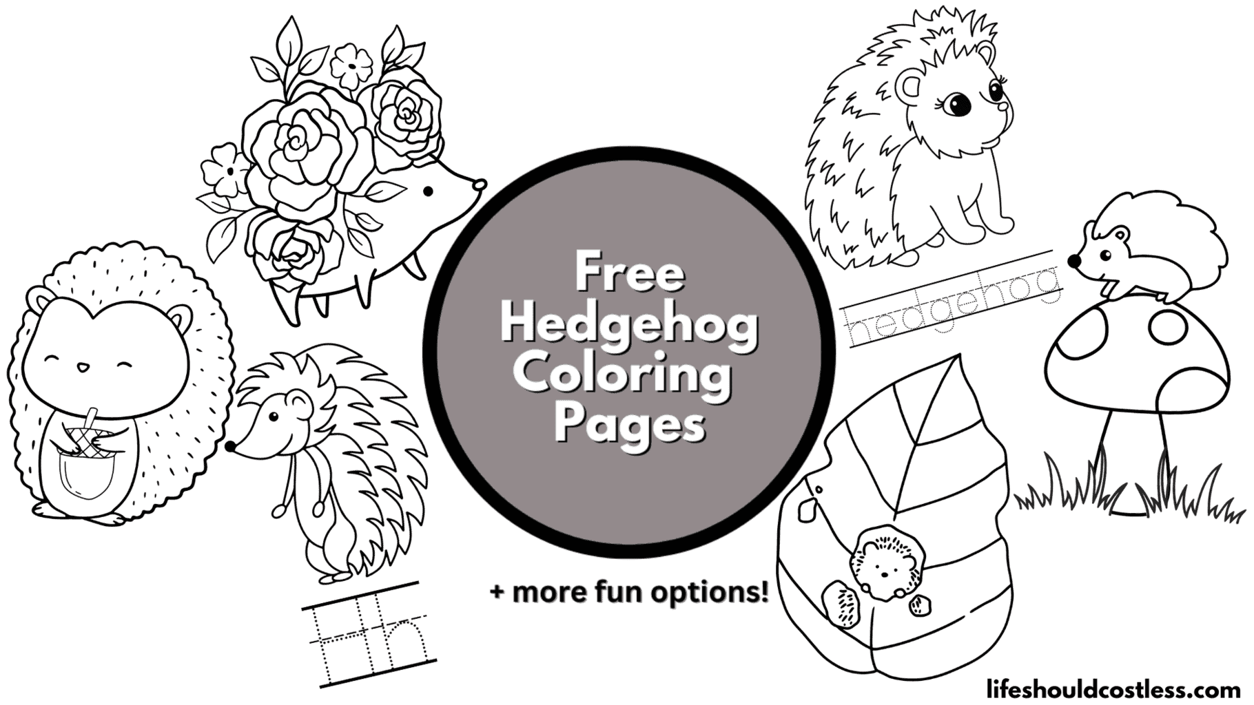 Hedgehog coloring pages free printable pdf templates