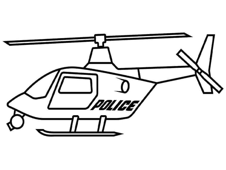 Police helicopter coloring page