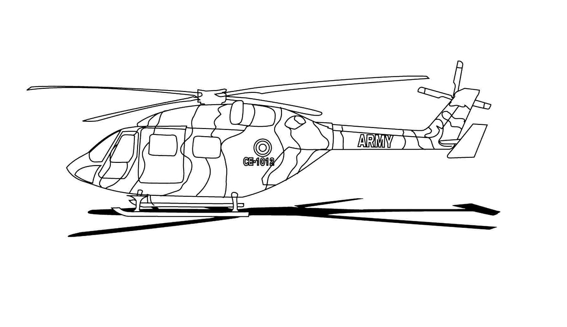 Free printable helicopter coloring pages for kids