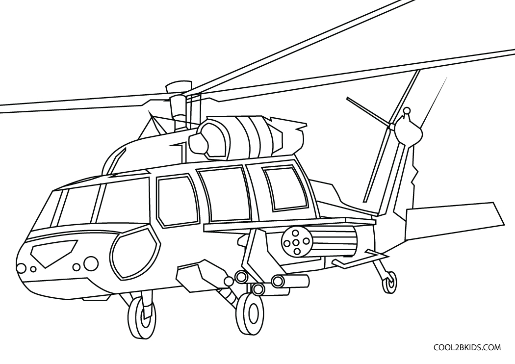 Free printable helicopter coloring pages for kids